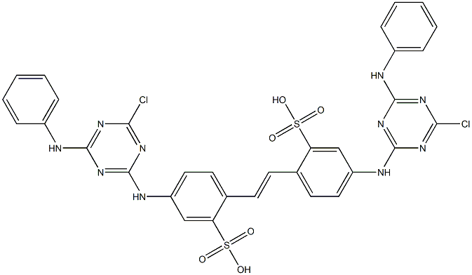 4,4'-Bis(4-anilino-6-chloro-1,3,5-triazin-2-ylamino)-2,2'-stilbenedisulfonic acid Struktur