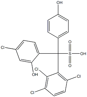 (4-Chloro-2-hydroxyphenyl)(2,3,6-trichlorophenyl)(4-hydroxyphenyl)methanesulfonic acid Struktur