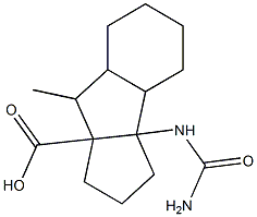 2-Methyl-9-(carbamoylamino)tricyclo[7.3.0.03,8]dodecane-1-carboxylic acid Struktur