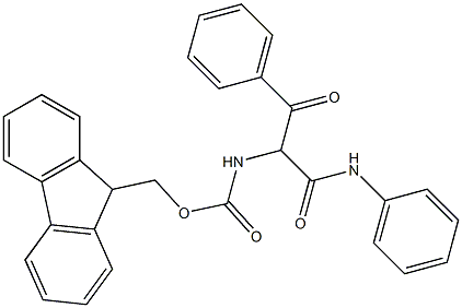 N-(Phenyl)-2-[[(9H-fluoren-9-yl)methoxycarbonyl]amino]-2-benzoylacetamide Struktur