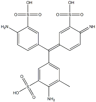 3-[(3-Sulfo-4-aminophenyl)(3-sulfo-4-amino-5-methylphenyl)methylene]-6-imino-1,4-cyclohexadiene-1-sulfonic acid Struktur