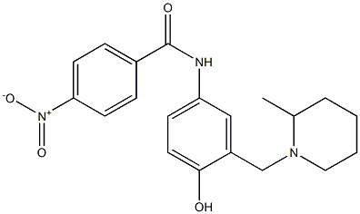 4'-Hydroxy-3'-[(2-methylpiperidino)methyl]-4-nitrobenzanilide Struktur