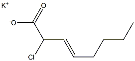 2-Chloro-3-octenoic acid potassium salt Struktur