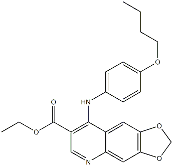 4-[[4-Butoxyphenyl]amino]-6,7-(methylenedioxy)quinoline-3-carboxylic acid ethyl ester Struktur