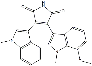 3-(7-Methoxy-1-methyl-1H-indol-3-yl)-4-(1-methyl-1H-indol-3-yl)-1H-pyrrole-2,5-dione Struktur