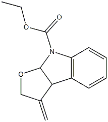 3-Methylene-2,3,3a,8a-tetrahydro-8H-furo[2,3-b]indole-8-carboxylic acid ethyl ester Struktur