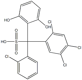 (2-Chlorophenyl)(2,4,5-trichlorophenyl)(2,6-dihydroxyphenyl)methanesulfonic acid Struktur