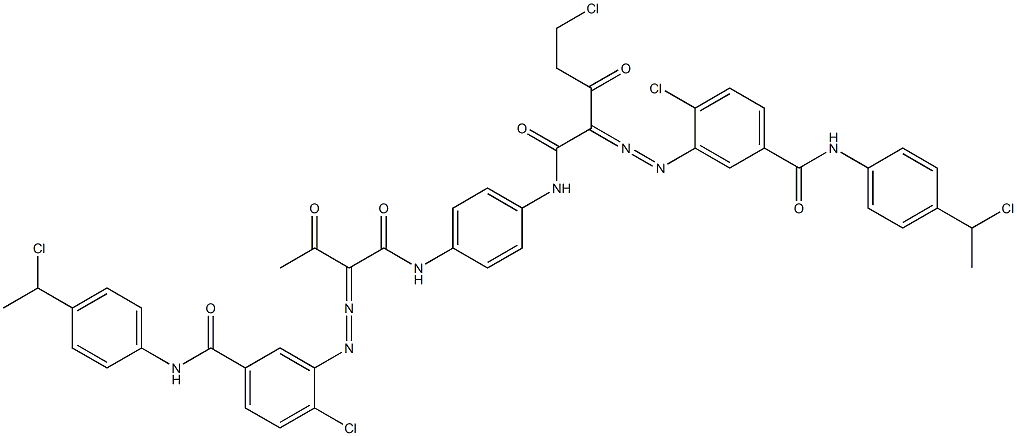 3,3'-[2-(Chloromethyl)-1,4-phenylenebis[iminocarbonyl(acetylmethylene)azo]]bis[N-[4-(1-chloroethyl)phenyl]-4-chlorobenzamide] Struktur