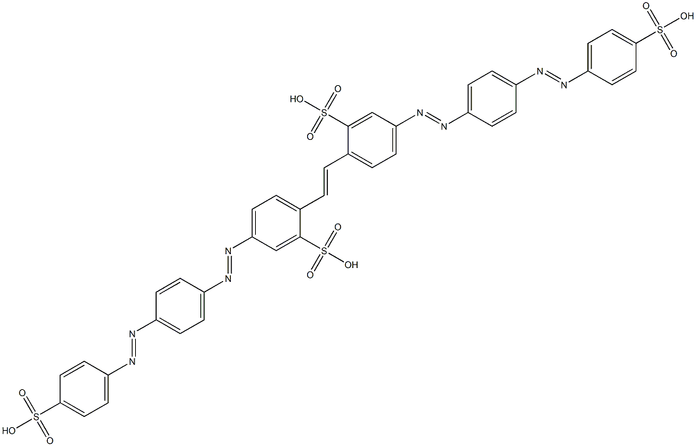 2,2'-(1,2-Ethenediyl)bis[5-[[4-[(4-sulfophenyl)azo]phenyl]azo]benzenesulfonic acid] Struktur