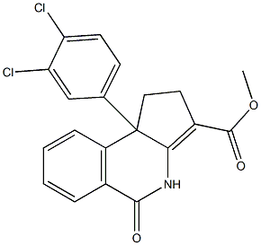 1,4,5,9b-Tetrahydro-9b-(3,4-dichlorophenyl)-5-oxo-2H-cyclopent[c]isoquinoline-3-carboxylic acid methyl ester Struktur