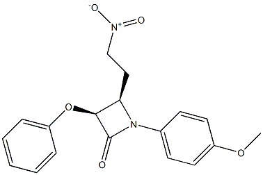 (3S,4R)-1-(p-Methoxyphenyl)-3-phenoxy-4-(2-nitroethyl)azetidin-2-one Struktur