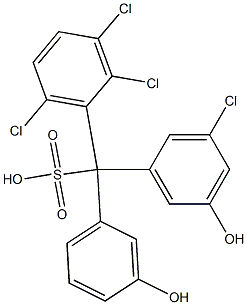 (3-Chloro-5-hydroxyphenyl)(2,3,6-trichlorophenyl)(3-hydroxyphenyl)methanesulfonic acid Struktur