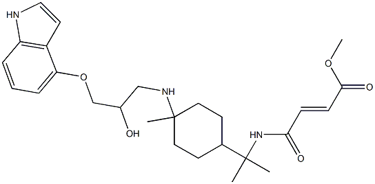 4-[2-Hydroxy-3-[[8-[[(2E)-1,4-dioxo-4-methoxy-2-butenyl]amino]-p-menthan-1-yl]amino]propoxy]-1H-indole Struktur