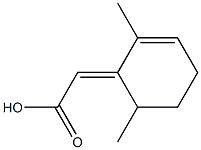 2,6-Dimethyl-2-cyclohexen-1-ylideneacetic acid Struktur