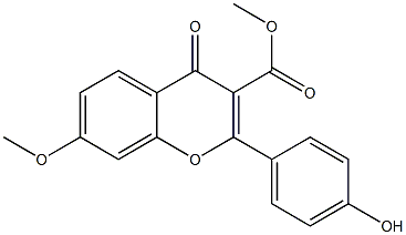 7-Methoxy-2-[4-hydroxyphenyl]-4-oxo-4H-1-benzopyran-3-carboxylic acid methyl ester Struktur