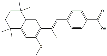 4-[(E)-2-[(5,6,7,8-Tetrahydro-3-methoxy-5,5,8,8-tetramethylnaphthalen)-2-yl]-1-propenyl]benzoic acid Struktur