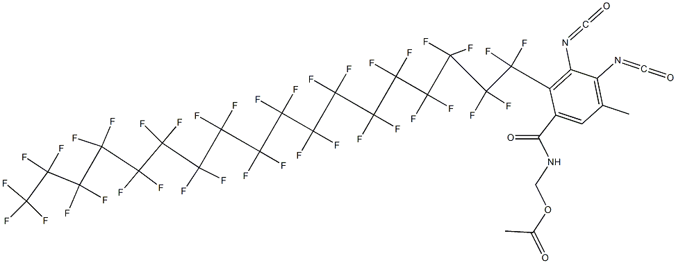 N-(Acetyloxymethyl)-2-(heptatriacontafluorooctadecyl)-3,4-diisocyanato-5-methylbenzamide Struktur