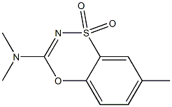 3-(Dimethylamino)-7-methyl-4,1,2-benzoxathiazine 1,1-dioxide Struktur