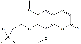 6,8-Dimethoxy-7-[(3-methyl-2,3-epoxybutan-1-yl)oxy]-2H-1-benzopyran-2-one Struktur