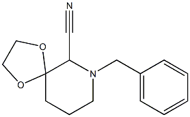 7-Benzyl-1,4-dioxa-7-azaspiro[4.5]decane-6-carbonitrile Struktur