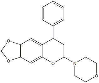 6-Morpholino-7,8-dihydro-8-phenyl-6H-1,3-dioxolo[4,5-g][1]benzopyran Struktur