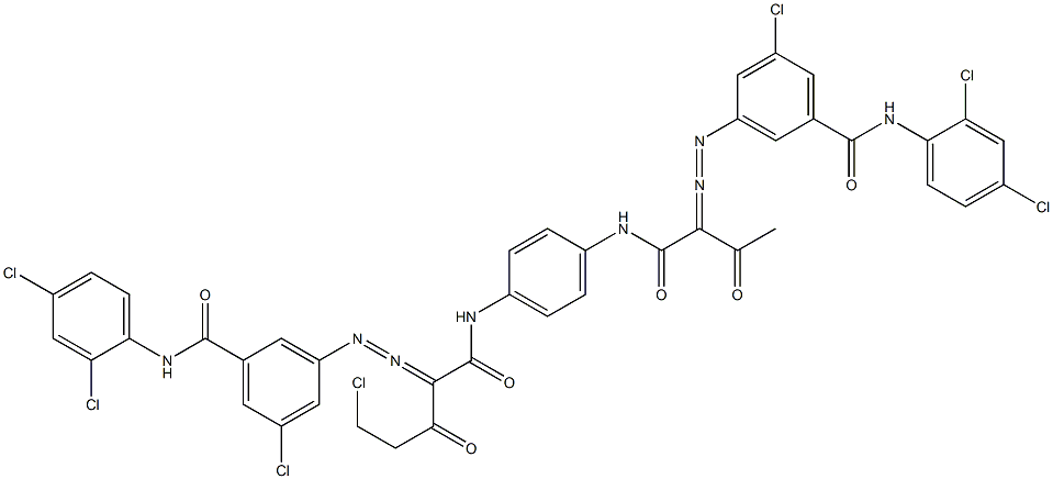 3,3'-[2-(Chloromethyl)-1,4-phenylenebis[iminocarbonyl(acetylmethylene)azo]]bis[N-(2,4-dichlorophenyl)-5-chlorobenzamide] Struktur