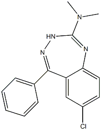 7-Chloro-5-phenyl-2-dimethylamino-3H-1,3,4-benzotriazepine Struktur