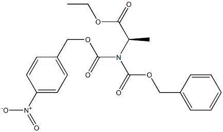 N-(Benzyloxycarbonyl)-N-(4-nitrobenzyloxycarbonyl)-D-alanine ethyl ester Struktur