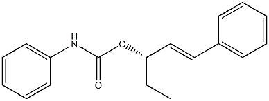 (-)-N-Phenylcarbamic acid (S)-1-phenyl-1-pentene-3-yl ester Struktur