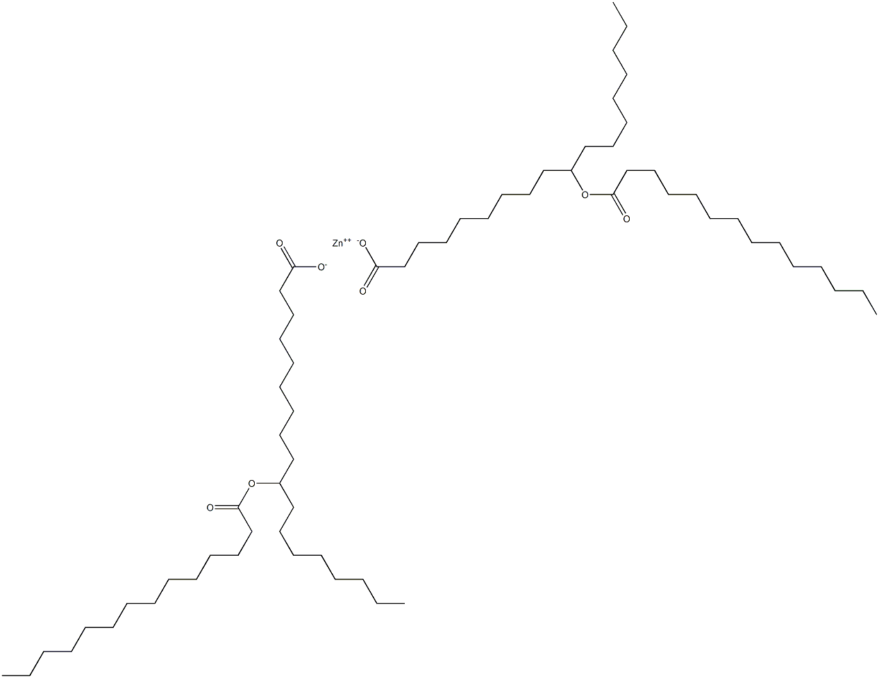 Bis(10-tetradecanoyloxyoctadecanoic acid)zinc salt Struktur