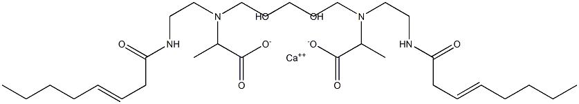 Bis[2-[N-(3-hydroxypropyl)-N-[2-(3-octenoylamino)ethyl]amino]propionic acid]calcium salt Struktur