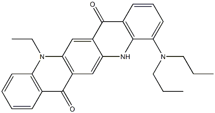 4-(Dipropylamino)-12-ethyl-5,12-dihydroquino[2,3-b]acridine-7,14-dione Struktur