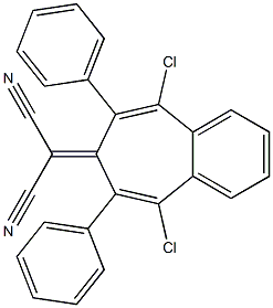 (5,9-Dichloro-6,8-diphenyl-7H-benzocyclohepten-7-ylidene)malononitrile Struktur