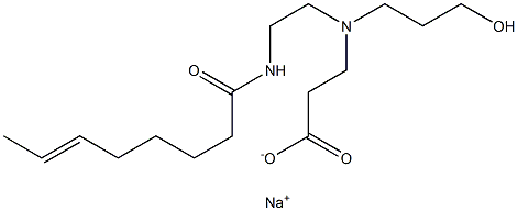 3-[N-(3-Hydroxypropyl)-N-[2-(6-octenoylamino)ethyl]amino]propionic acid sodium salt Struktur