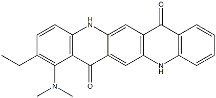 1-(Dimethylamino)-2-ethyl-5,12-dihydroquino[2,3-b]acridine-7,14-dione Struktur