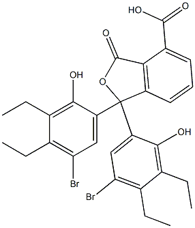 1,1-Bis(5-bromo-3,4-diethyl-2-hydroxyphenyl)-1,3-dihydro-3-oxoisobenzofuran-4-carboxylic acid Struktur