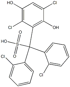 (2,5-Dichloro-3,6-dihydroxyphenyl)bis(2-chlorophenyl)methanesulfonic acid Struktur