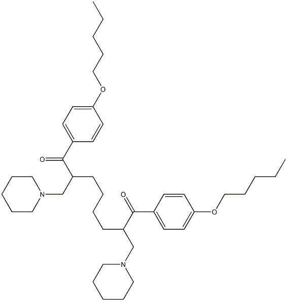 1,8-Bis(4-pentyloxyphenyl)-2,7-bis(piperidinomethyl)-1,8-octanedione Struktur