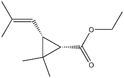 [1S,3R,(-)]-2,2-Dimethyl-3-(2-methyl-1-propenyl)cyclopropane-1-carboxylic acid ethyl ester Struktur