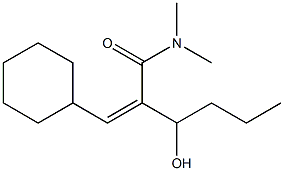 (Z)-N,N-Dimethyl-2-(cyclohexylmethylene)-3-hydroxyhexanamide Struktur