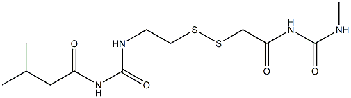 1-(3-Methylbutyryl)-3-[2-[[(3-methylureido)carbonylmethyl]dithio]ethyl]urea Struktur