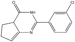 2-(3-Chlorophenyl)-5,6-dihydro-3H-cyclopentapyrimidin-4(4aH)-one Struktur