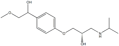 (2S)-1-(Isopropylamino)-3-[4-(1-hydroxy-2-methoxyethyl)phenoxy]-2-propanol Struktur