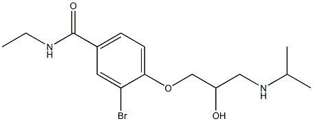 1-[4-[Ethylcarbamoyl]-2-bromophenoxy]-3-[isopropylamino]-2-propanol Struktur