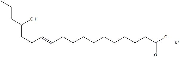 (E)-15-Hydroxy-11-octadecenoic acid potassium salt Struktur