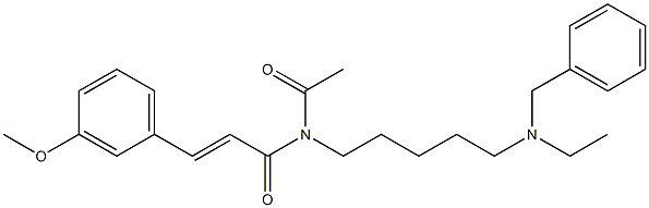 N-[5-(Ethylbenzylamino)pentyl]-N-acetyl-3-(3-methoxyphenyl)acrylamide Struktur