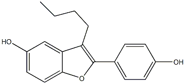 2-(4-Hydroxyphenyl)-3-butylbenzofuran-5-ol Struktur