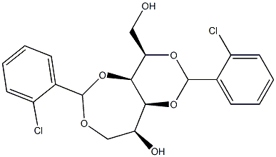 2-O,4-O:3-O,6-O-Bis(2-chlorobenzylidene)-L-glucitol Struktur