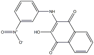 2-Hydroxy-3-(3-nitrophenyl)amino-1,4-naphthoquinone Struktur