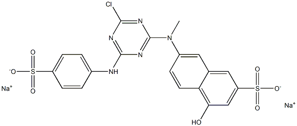 7-[[6-Chloro-4-(p-sulfoanilino)-1,3,5-triazin-2-yl](methyl)amino]-4-hydroxynaphthalene-2-sulfonic acid disodium salt Struktur